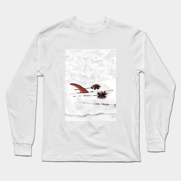 surfing is life Long Sleeve T-Shirt by GinColorist